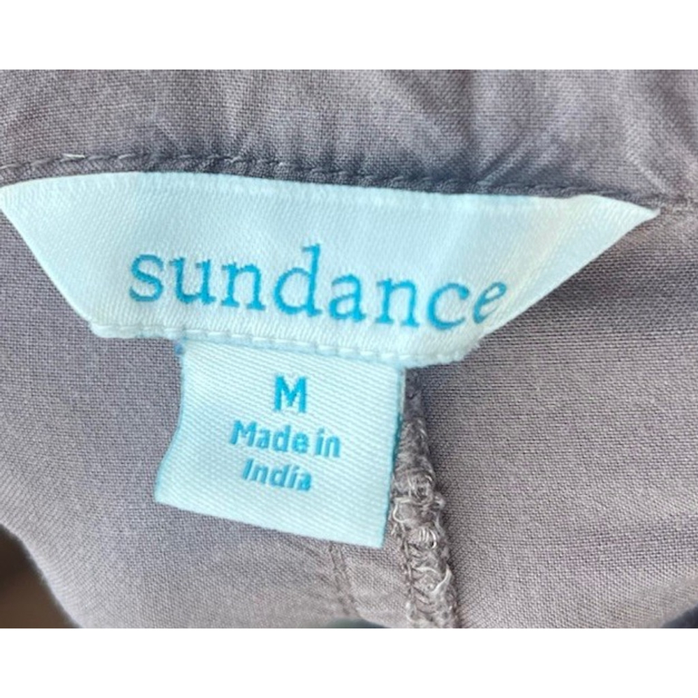 Sundance Tone It Up Embroidered Pull On Pants Taupe Medium Boho Resort Coastal - Picture 10 of 11